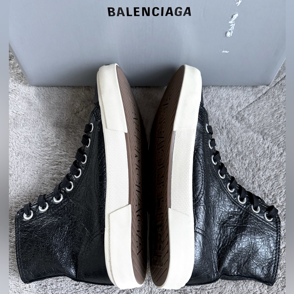 BALENCIAGA Paris Leather High Top Sneakers - Picture 10 of 12